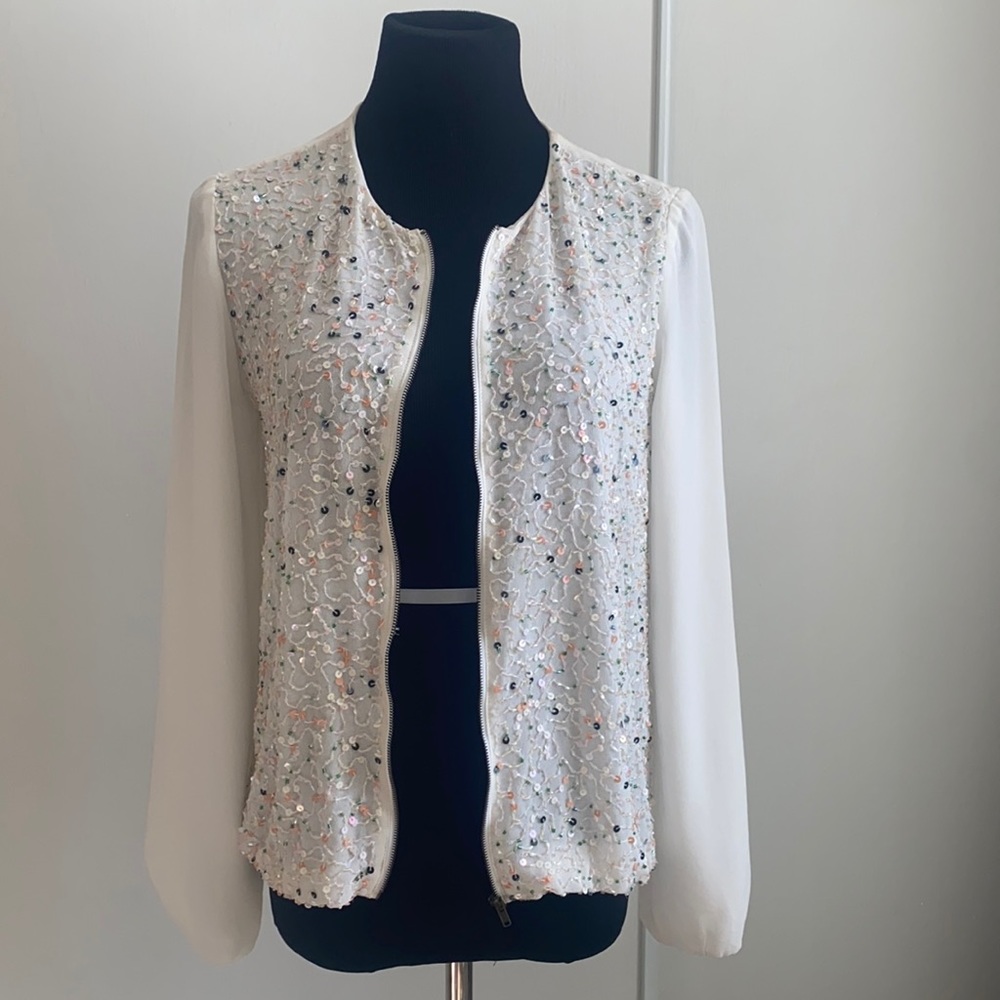 Azel Hazel Sequined Bomber Jacket - image 1